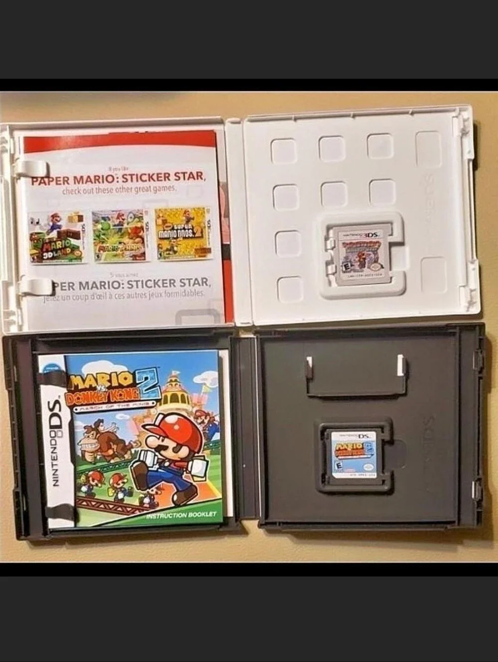 Paper Mario Sticker Star 3DS Mario and Donkey Kong 2 DS Game Set of 2 Mario Game